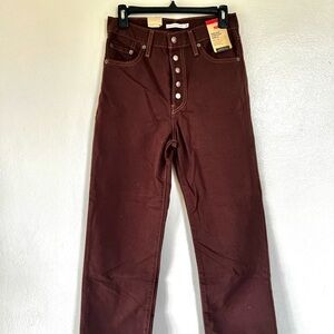 Levi’s Ribcage Straight Ankle Brown Jeans Women’s